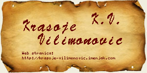 Krasoje Vilimonović vizit kartica